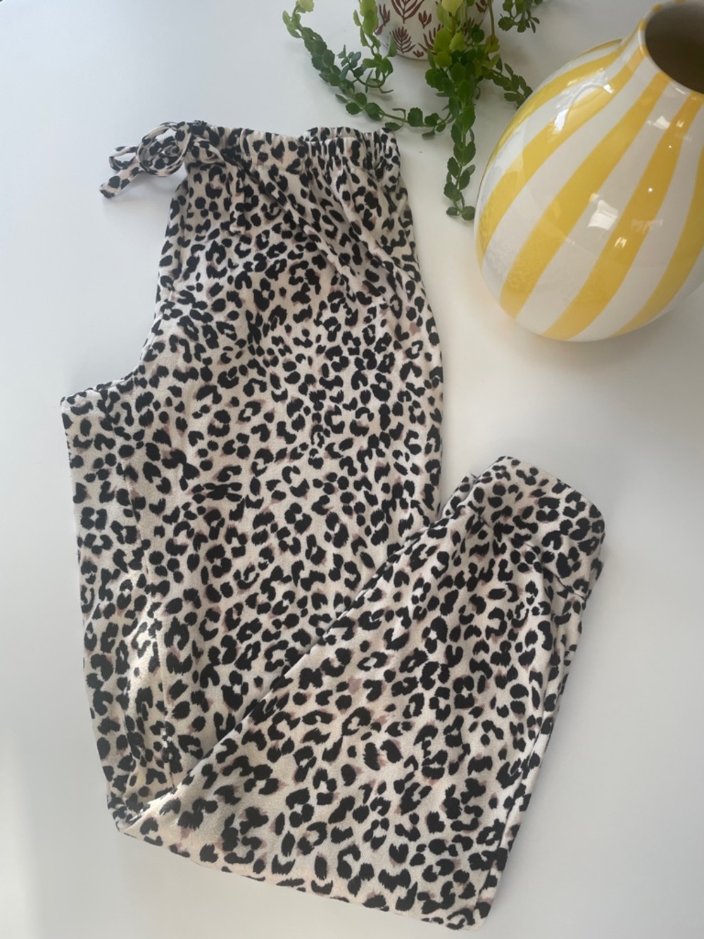 Nicole Miller Leopard Print Jogger Knit Lounge Pants - XL